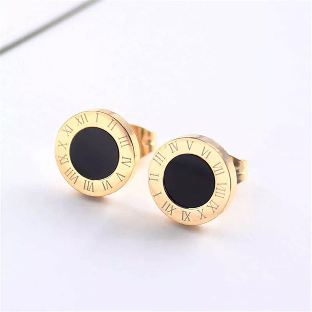 Gold Plated Stainless Steel Double Sided Roman Numerals 3 Piece Set - Picture 6 of 9